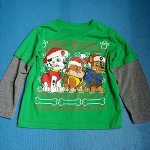 Paw Patrol christmas shirt long sleeves size 3t